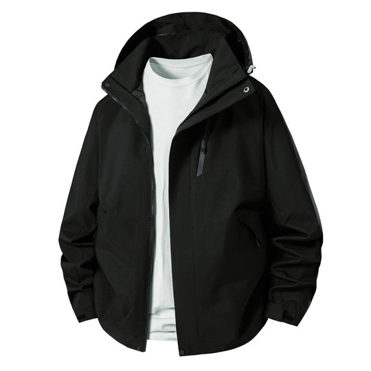 Herren technische Übergangsjacke mit verstellbarem Kapuzenrand R&B