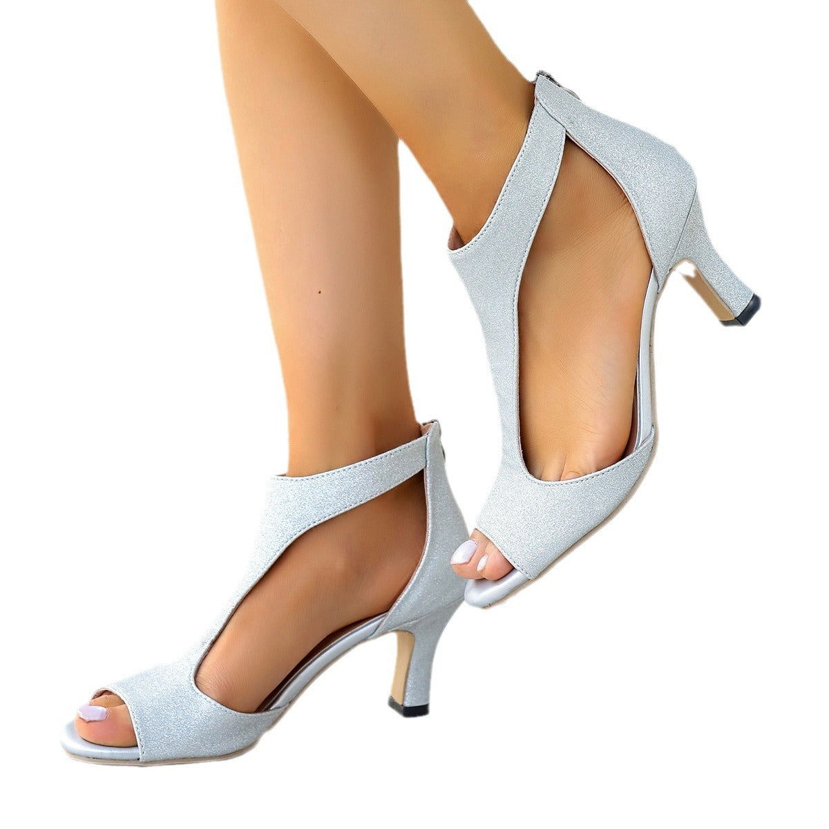 Damen Elegante Peeptoe-Pumps mit modischem Cut-Out-Design und komfortablem Absatz R&B