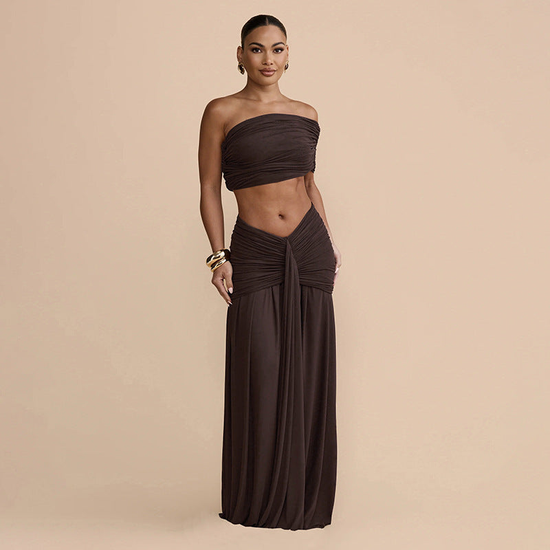 Damen Wickelrock mit bandeau Top und raffiniertem Design R&B