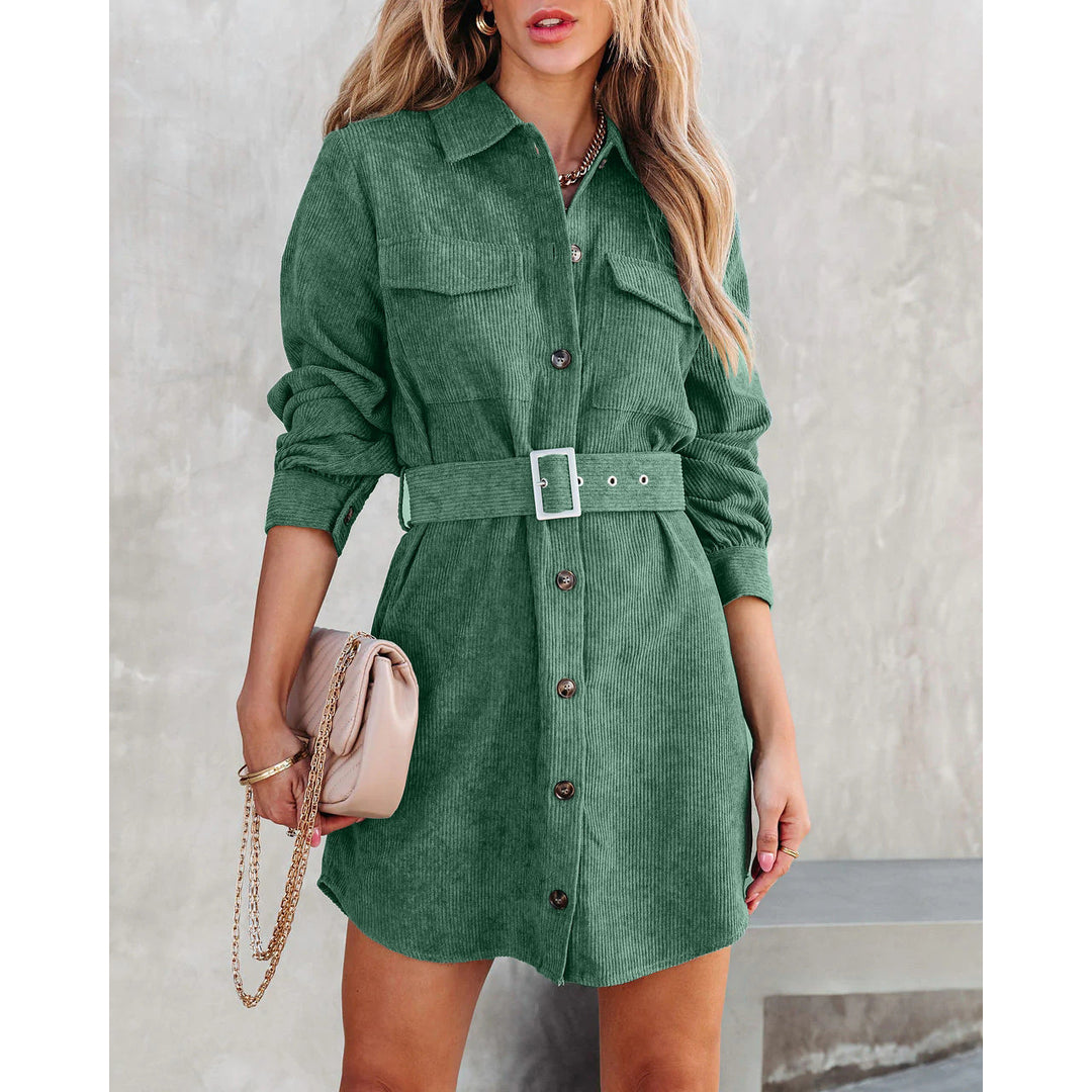 Damen Hemdblusenkleid mit komfortablem Schnitt und praktischen Knöpfen R&B