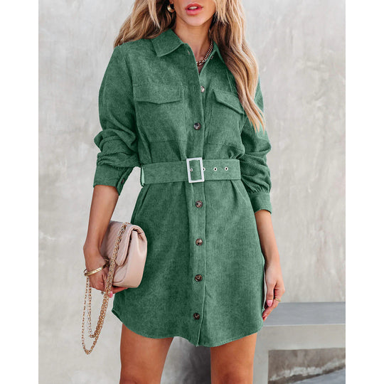 Damen Hemdblusenkleid mit komfortablem Schnitt und praktischen Knöpfen R&B