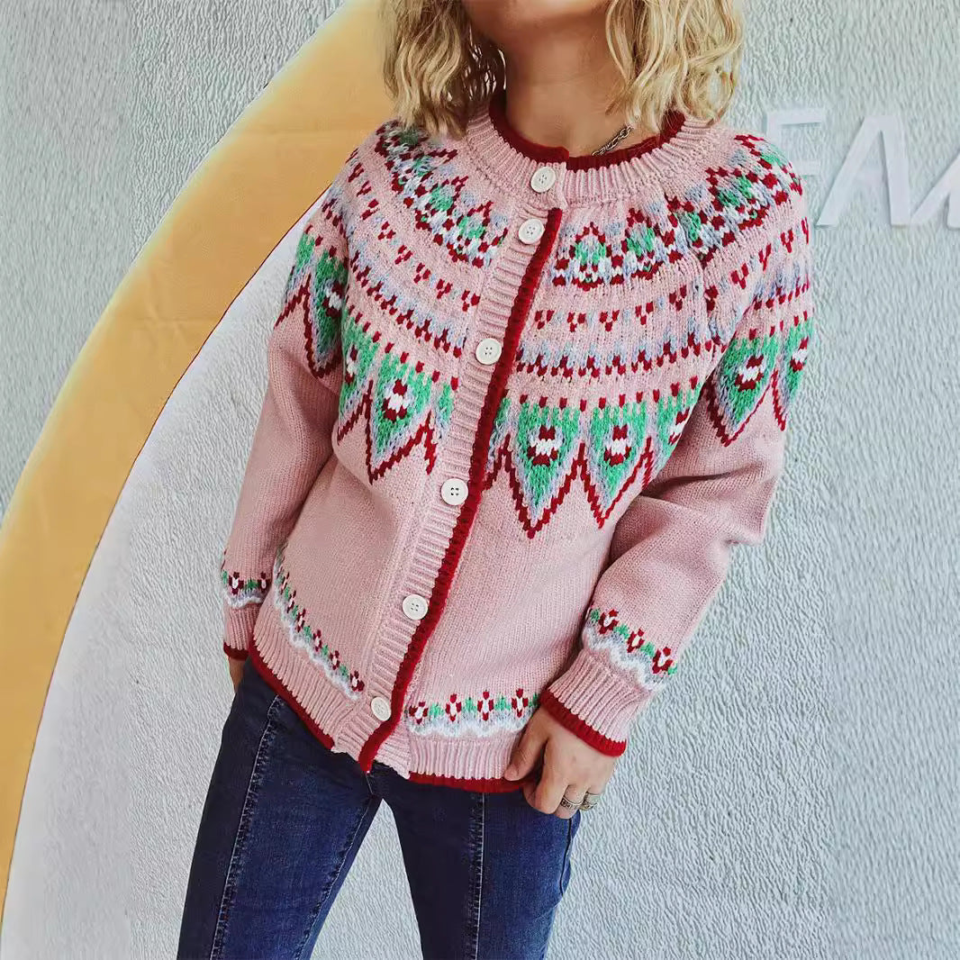 Damen Strickjacke mit festlichem Muster und hochwertiger Verarbeitung R&B