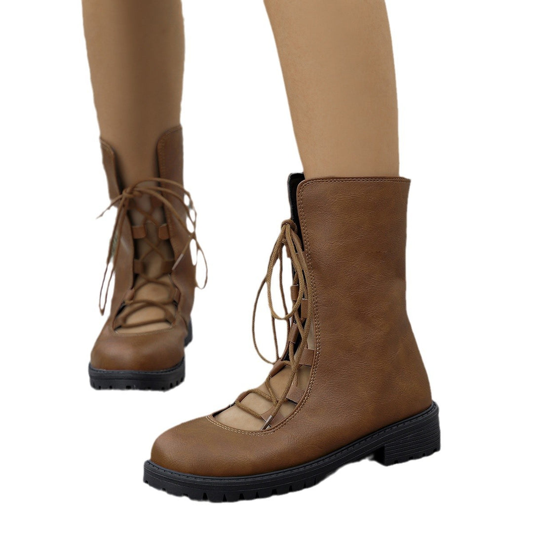 Damen Modische Schnürstiefel mit offener Gestaltung R&B