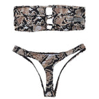 Damen Bandeau-Bikini mit raffiniertem Cut-Out-Design