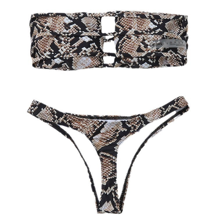 Damen Bandeau-Bikini mit raffiniertem Cut-Out-Design