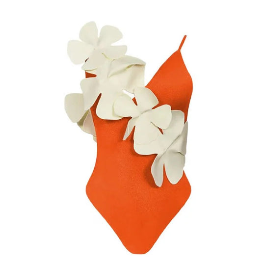Damen Badeanzug mit kunstvollen 3D Blumenapplikationen R&B