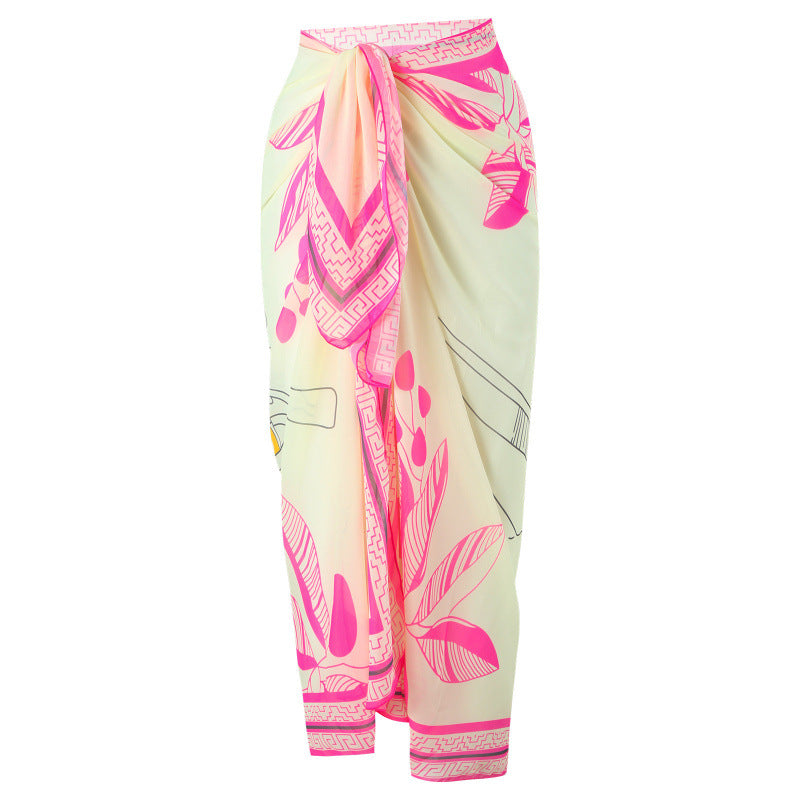 Damen Einteiler Badeanzug mit floralem Design und passendem Strandüberwurf R&B