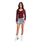Damen Langarmshirt mit Leopardenmuster R&B