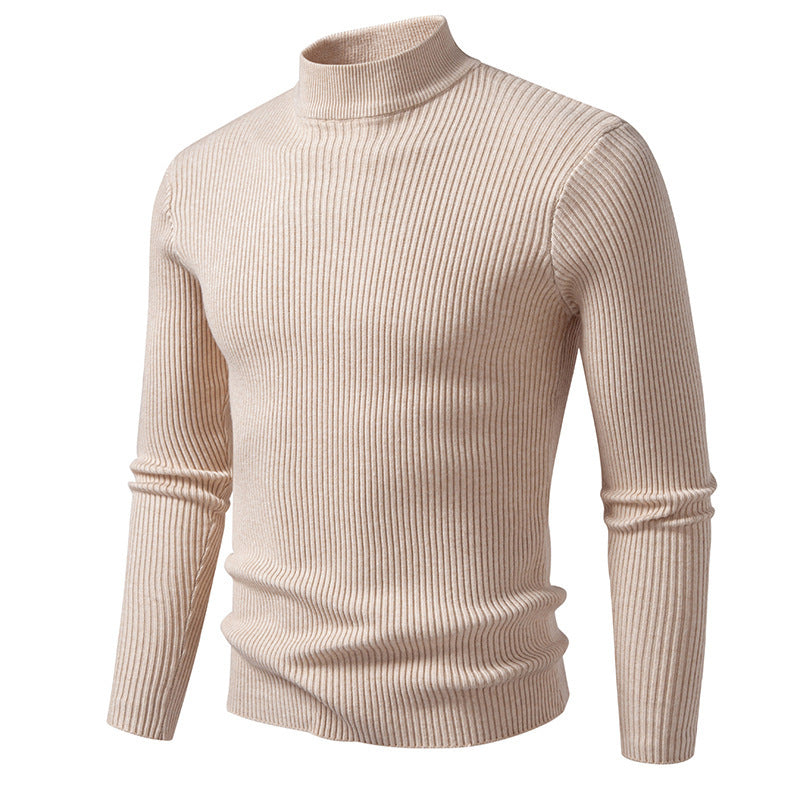 Herren eleganter Rollkragenpullover aus feinem Rippstrick R&B