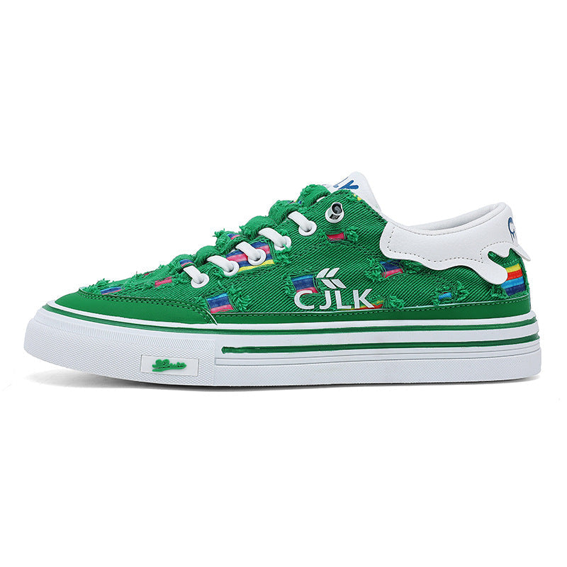 Damen Bequeme Freizeit Sneakers mit farbiger Applikation R&B