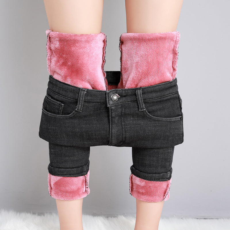 Damen nan hoch geschnittene Röhrenjeans mit formendem Stretchbund und schmalem Knöchelabschluss R&B