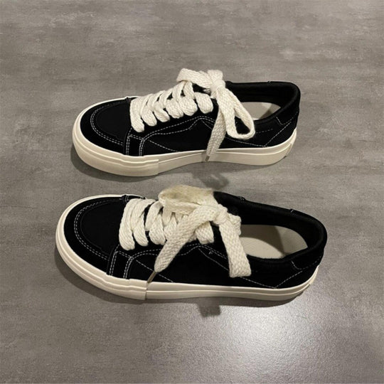 Damen lässige Sneaker mit dicker Sohle und robustem Obermaterial R&B