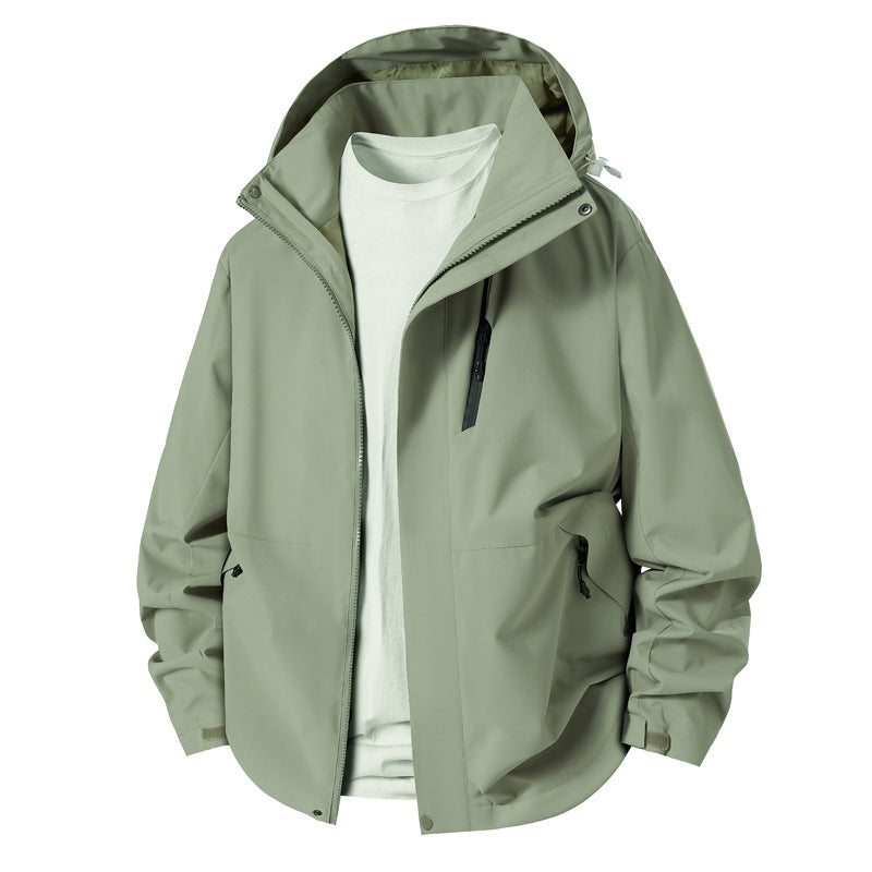Herren technische Übergangsjacke mit verstellbarem Kapuzenrand R&B