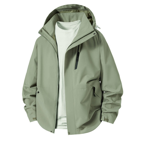 Herren technische Übergangsjacke mit verstellbarem Kapuzenrand R&B