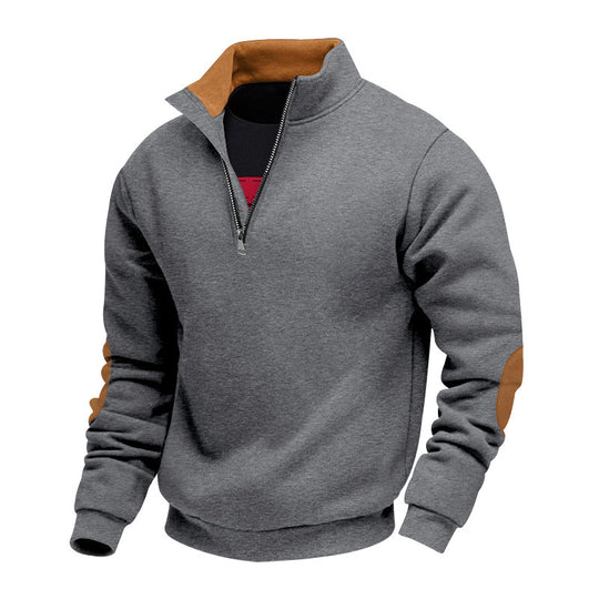 Herren Sportlicher Stehkragenpullover mit Reißverschluss akzenten R&B
