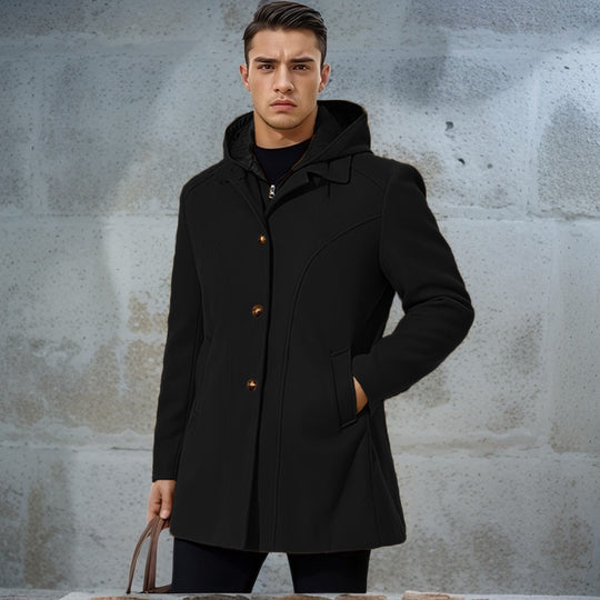Herren Übergangsjacke mit Kapuze und modernen Detailing R&B