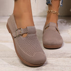 Damen luftige Ballerinas mit modischem Schnallen-Detail R&B