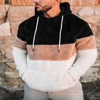 Herren lässiger Fleece Pullover mit hohem Kragen und asymmetrischem Design