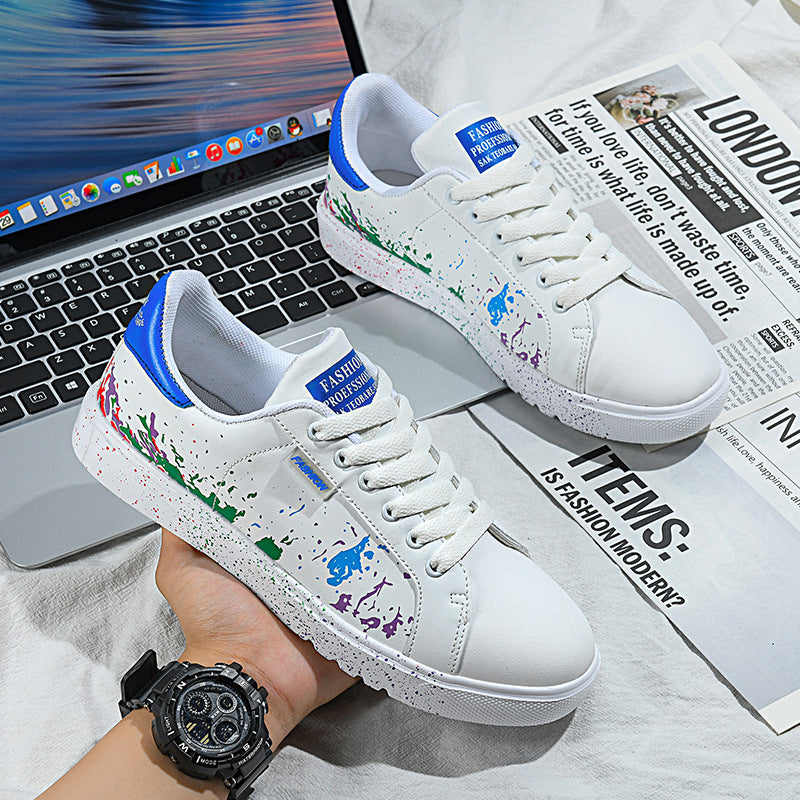 Damen Mode Sneakers mit farbenfrohem Spritzdesign und rutschfester Sohle R&B