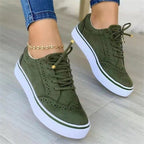 Damen Sportliche Schnürsneaker mit modischem Perforationsdesign R&B