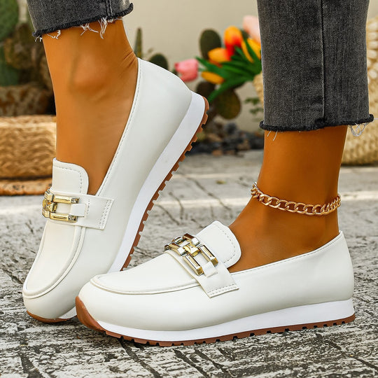 Damen Mokassin-Schuhe mit modischem Schnallen-Design R&B