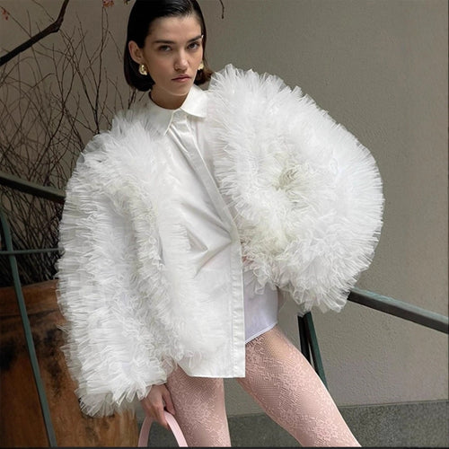 Damen Voluminöse Tülljacke R&B
