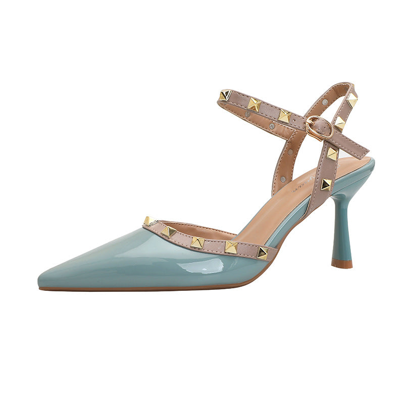 Damen stilvolle Slingback-Pumps mit dekorativen Nieten R&B
