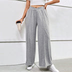 Damen weit geschnittene Freizeithose mit elastischem Bund und Cross-Over-Design R&B