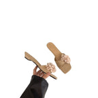 Damen modische Slipper mit Blumenapplikationen R&B