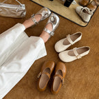 Damen Ballerinas mit modischem Riemchen und glänzender Oberfläche R&B