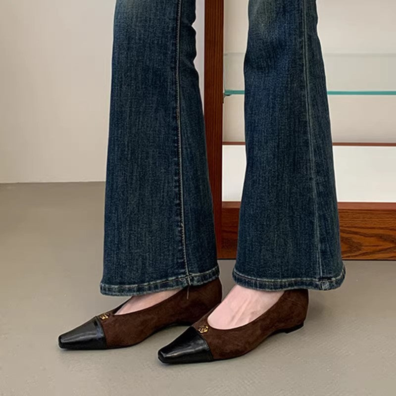 Damen Ballerinas mit elegantem spitz zulaufendem Design und modischem Lackakzent R&B