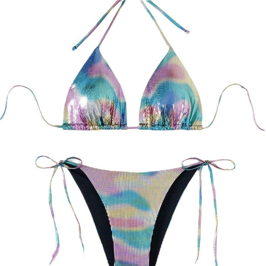 Damen Funktionsfähiger Triangel-Bikini mit stylischem Farbverlauf R&B