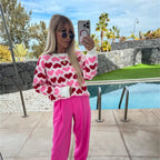 Damen Pullover mit Herzmuster und komfortablem Schnitt R&B