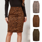 Damen Bleistiftrock mit Leoparddruck R&B