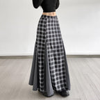 Damen Maxirock mit R&Brnem Karomuster und eleganter Schlitzgestaltung R&B