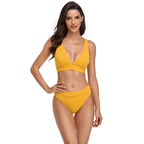 Damen Bikini-Set mit sportlichem V-Ausschnitt und hohem Taillenslip R&B