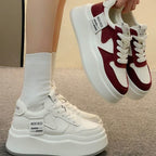 Damen Sneaker mit hohem Plateau und atmungsaktivem Obermaterial