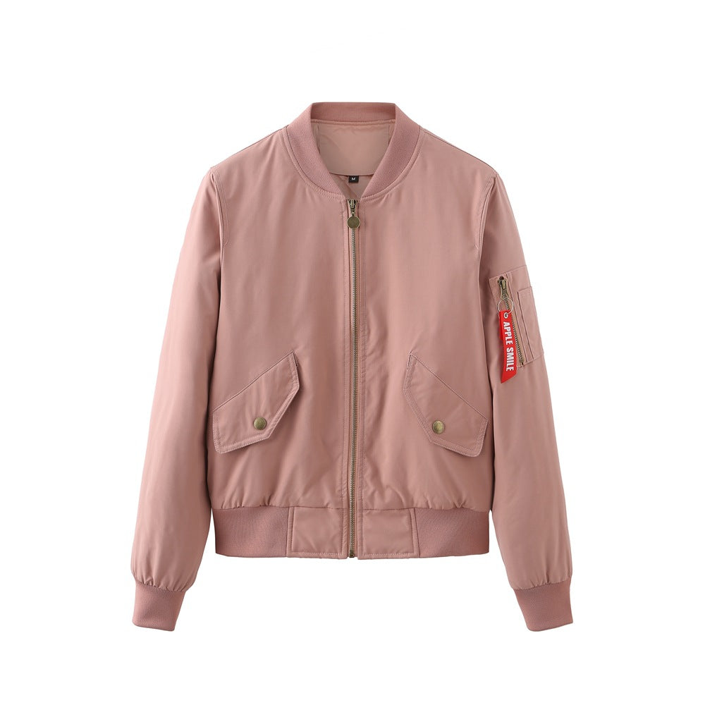 Damen sportliche Bomberjacke mit praktischen Taschen R&B