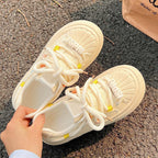Damen Bequeme Sneakers mit elastischen Schnürsenkeln und atmungsaktiver Sohle R&B