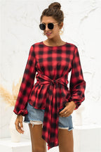 Damen Bluse mit Bindegürtel R&B