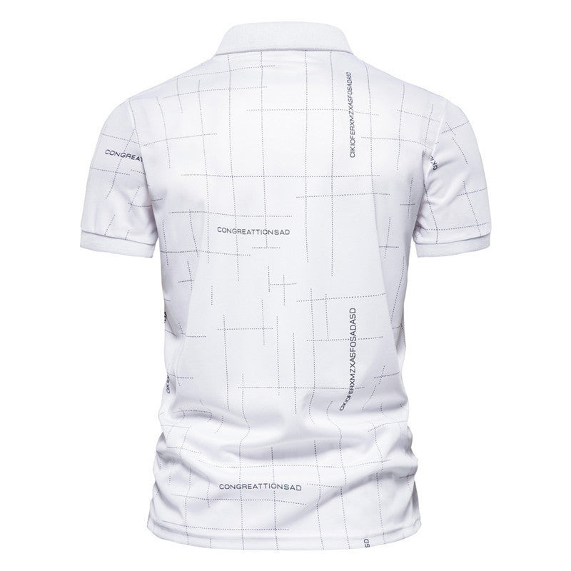 Herren Poloshirt mit modernem grafischen Druck und atmungsaktiver Funktion R&B