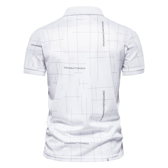 Herren Poloshirt mit modernem grafischen Druck und atmungsaktiver Funktion R&B