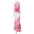 Damen Elegantes Maxikleid mit floralem Design R&B