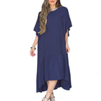 Damen lässiges Leinenkleid mit voluminösen Ärmeln R&B