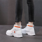 Damen Hohe Sneakers mit modischem Reißverschluss und atmungsaktivem Innenfutter R&B