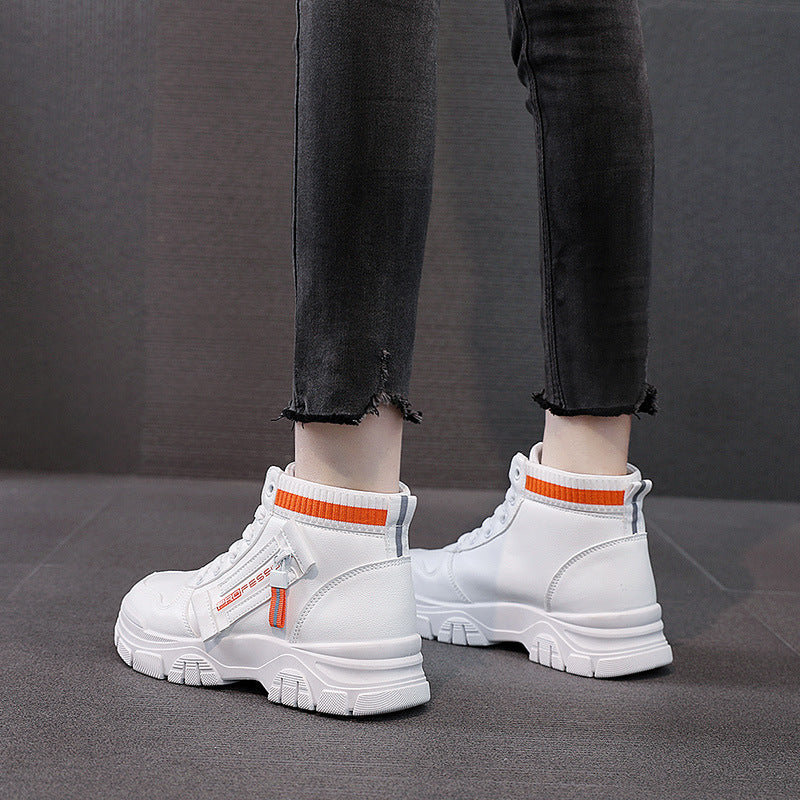 Damen Hohe Sneakers mit modischem Reißverschluss und atmungsaktivem Innenfutter R&B