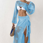 Damen Transparenter Strandsarong mit Herzen R&B