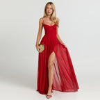 Damen Transparente Maxi-Robe mit elegantem Bustier-Oberteil R&B