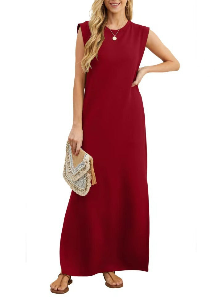 Damen Maxikleid mit modernen Schulterdetails und fließendem Schnitt R&B