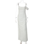 Damen Elegantes bodenlanges Kleid mit einzigartiger Drapierung R&B